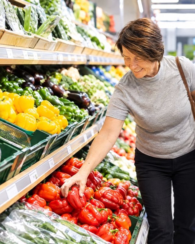 Shopping at a supermarket in the neighbourhood